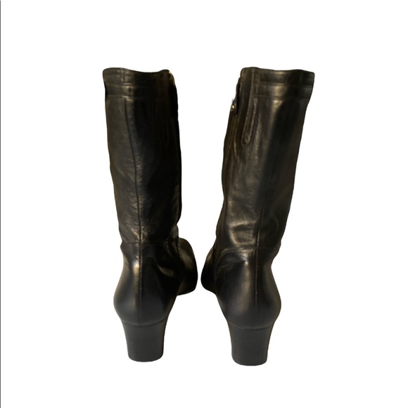 Cole Hann Black Kitten Chunky Heel Boots - Picture 7 of 7